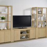 LAURELTON 3-PIECE ENTERTAINMENT CENTER TV STAND LIGHT OAK