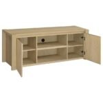 LAURELTON 60-INCH 2-DOOR TV STAND MEDIA CONSOLE LIGHT OAK - Image 3