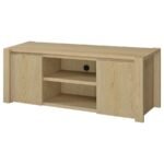 LAURELTON 60-INCH 2-DOOR TV STAND MEDIA CONSOLE LIGHT OAK - Image 5