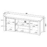 LAURELTON 60-INCH 2-DOOR TV STAND MEDIA CONSOLE LIGHT OAK - Image 11