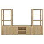 LAURELTON 60-INCH 2-DOOR TV STAND MEDIA CONSOLE LIGHT OAK - Image 13