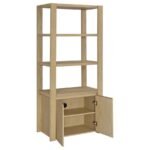 LAURELTON 3-SHELF MEDIA TOWER TALL PIER CABINET LIGHT OAK - Image 3