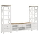 HOLLIS 3-PIECE 67-INCH TV STAND ENTERTAINMENT CENTER WHITE