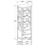 HOLLIS 4-SHELF WOOD MEDIA TOWER WITH DRAWERS BROWN AND WHITE - Image 9