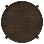 COTA ROUND SOLID WOOD END TABLE DARK BROWN - Image 4