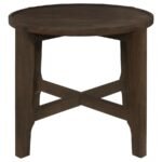 COTA 2-PIECE SOLID WOOD COFFEE AND END TABLE SET DARK BROWN - Image 4