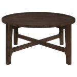 COTA 3-PIECE SOLID WOOD COFFEE AND END TABLE SET DARK BROWN - Image 7