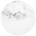 ROWENA ROUND SINTERED STONE END TABLE WHITE FAUX MARBLE - Image 3