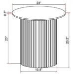 ROWENA ROUND SINTERED STONE END TABLE WHITE FAUX MARBLE - Image 4