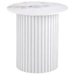 ROWENA 3-PIECE COFFEE AND END TABLE SET WHITE FAUX MARBLE - Image 3