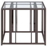 ADRI RECTANGULAR GLASS TOP SIDE END TABLE BLACK NICKEL - Image 3