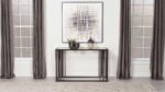 ADRI GLASS TOP ENTRYWAY CONSOLE TABLE BLACK NICKEL - Image 2