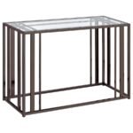 ADRI GLASS TOP ENTRYWAY CONSOLE TABLE BLACK NICKEL