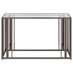 ADRI GLASS TOP ENTRYWAY CONSOLE TABLE BLACK NICKEL - Image 3
