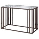 ADRI GLASS TOP ENTRYWAY CONSOLE TABLE BLACK NICKEL - Image 4