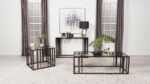 ADRI GLASS TOP ENTRYWAY CONSOLE TABLE BLACK NICKEL - Image 8