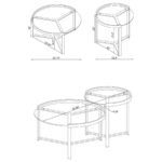 DELIA 2-PIECE ROUND GLASS TOP NESTING COFFEE TABLE CHROME - Image 11
