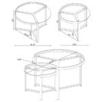 DELIA 2-PIECE ROUND GLASS TOP NESTING COFFEE TABLE CHROME - Image 12