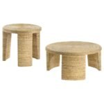 ARTINA 2-PIECE RATTAN COFFEE AND END TABLE SET NATURAL - Image 2