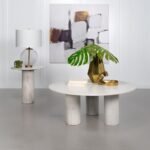 ASTORIA 2-PIECE MARBLE COFFEE AND END TABLE SET WHITE