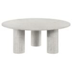 ASTORIA ROUND GENUINE MARBLE COFFEE TABLE WHITE
