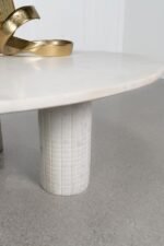 ASTORIA ROUND GENUINE MARBLE COFFEE TABLE WHITE - Image 4