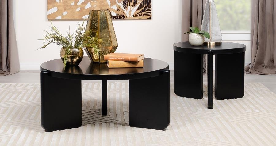 709678-S2_01x900.jpg CORDOVA 2-PIECE SOLID WOOD COFFEE AND END TABLE SET BLACK - Image 1