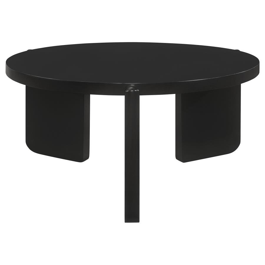 709678_02x900.jpg CORDOVA ROUND SOLID WOOD COFFEE TABLE BLACK - Image 1