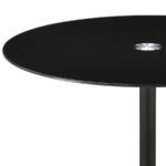 GANSO ROUND METAL END TABLE WITH TEMPERED GLASS TOP BLACK - Image 3