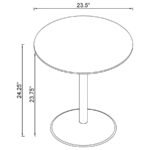 GANSO 2-PIECE ROUND GLASS TOP COFFEE AND END TABLE SET BLACK - Image 5