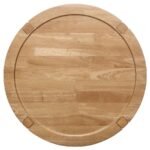 CAMILLO ROUND SOLID WOOD SIDE END TABLE MAPLE BROWN - Image 7