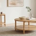 CAMILLO 2-PIECE ROUND COFFEE AND END TABLE SET MAPLE