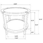 CAMILLO 3-PIECE ROUND COFFEE AND END TABLE SET MAPLE - Image 11
