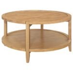 CAMILLO ROUND SOLID WOOD COFFEE TABLE MAPLE BROWN - Image 3
