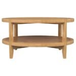 CAMILLO ROUND SOLID WOOD COFFEE TABLE MAPLE BROWN - Image 6