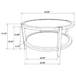 CAMILLO ROUND SOLID WOOD COFFEE TABLE MAPLE BROWN - Image 8
