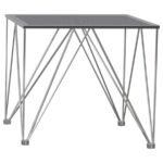 CHALET SQUARE SMOKED GLASS TOP END TABLE CHROME