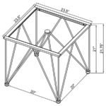 CHALET SQUARE SMOKED GLASS TOP END TABLE CHROME - Image 3
