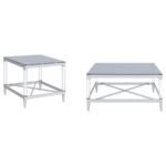 LINDLEY 2-PIECE SQUARE COFFEE AND END TABLE SET CHROME - Image 2