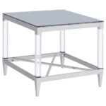 LINDLEY 3-PIECE SQUARE COFFEE AND END TABLE SET CHROME - Image 3