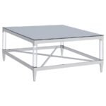 LINDLEY 3-PIECE SQUARE COFFEE AND END TABLE SET CHROME - Image 6