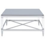 LINDLEY 3-PIECE SQUARE COFFEE AND END TABLE SET CHROME - Image 7