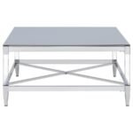 LINDLEY 3-PIECE SQUARE COFFEE AND END TABLE SET CHROME - Image 8