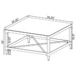 LINDLEY SQUARE TEMPERED MIRROR ACRYLIC COFFEE TABLE CHROME - Image 8
