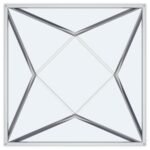 BRITTANIA SQUARE GLASS TOP GEOMETRIC END TABLE NICKEL - Image 5