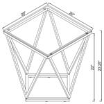 BRITTANIA SQUARE GLASS TOP GEOMETRIC END TABLE NICKEL - Image 6