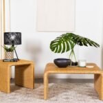 CAHYA 2-PIECE RATTAN COFFEE AND END TABLE SET NATURAL