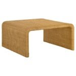 CAHYA SQUARE WOVEN RATTAN COFFEE TABLE NATURAL