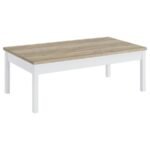 STACIE 3-PIECE COFFEE TABLE SET DISTRESSED PINE AND WHITE - Image 3