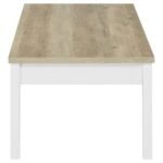 STACIE 3-PIECE COFFEE TABLE SET DISTRESSED PINE AND WHITE - Image 5